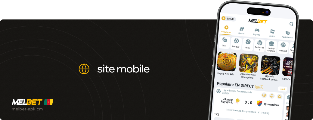 Site mobile Melbet betapk Cameroun